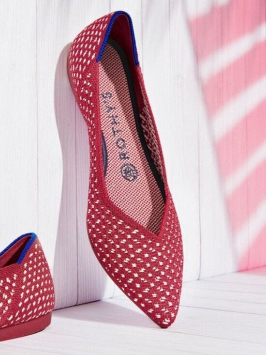 Rothy's Shoes - Rothy's Retired Red Apple Honeycomb Point Flats Shoe Size 7.5